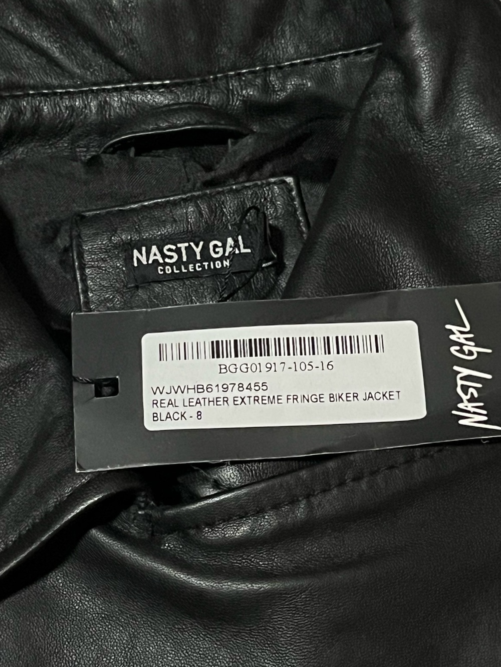 NastyGal - Real Leather Extreme Fringe Biker Jacket - Picture 7 of 7